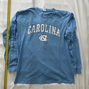 Gildan Carolina Light Blue Long Sleeve Tee with White Logo